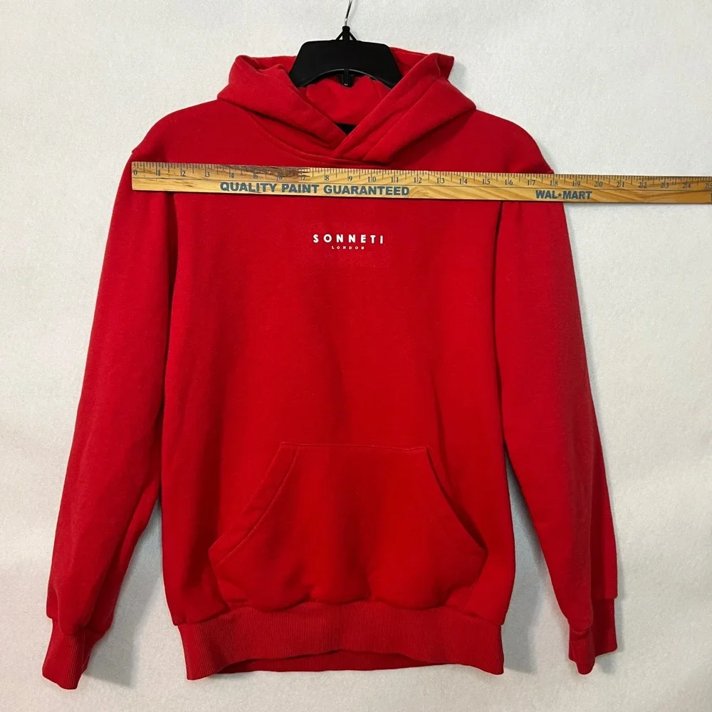 Sonneti London Kids XL Red Minimalist‎ Pullover Hoodie Sweatshirt